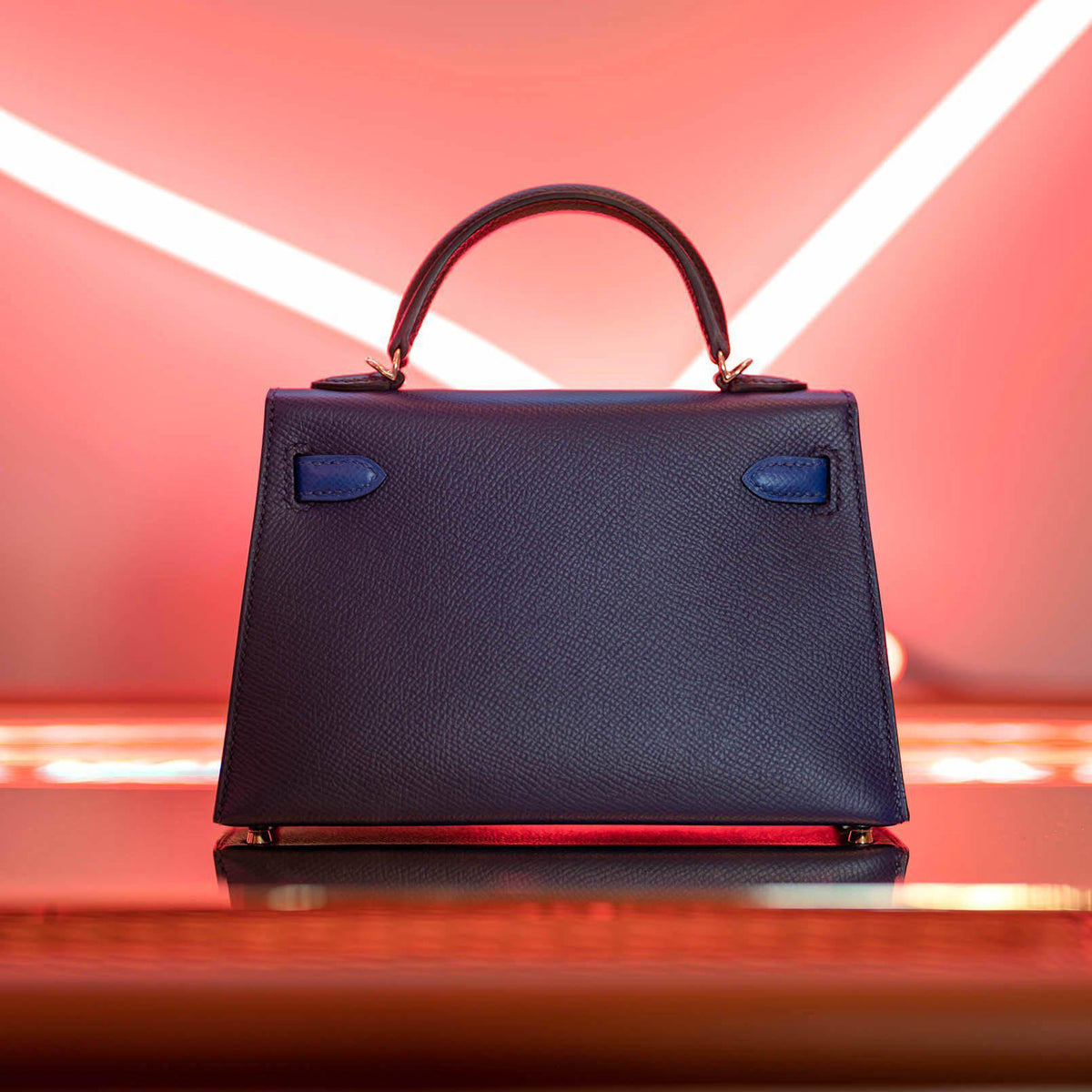 Hermes Kelly 20 Mini II Sellier Bleu Sapphire, Bleu France, Noire Epsom Palladium Hardware- 2021, Z - image 4