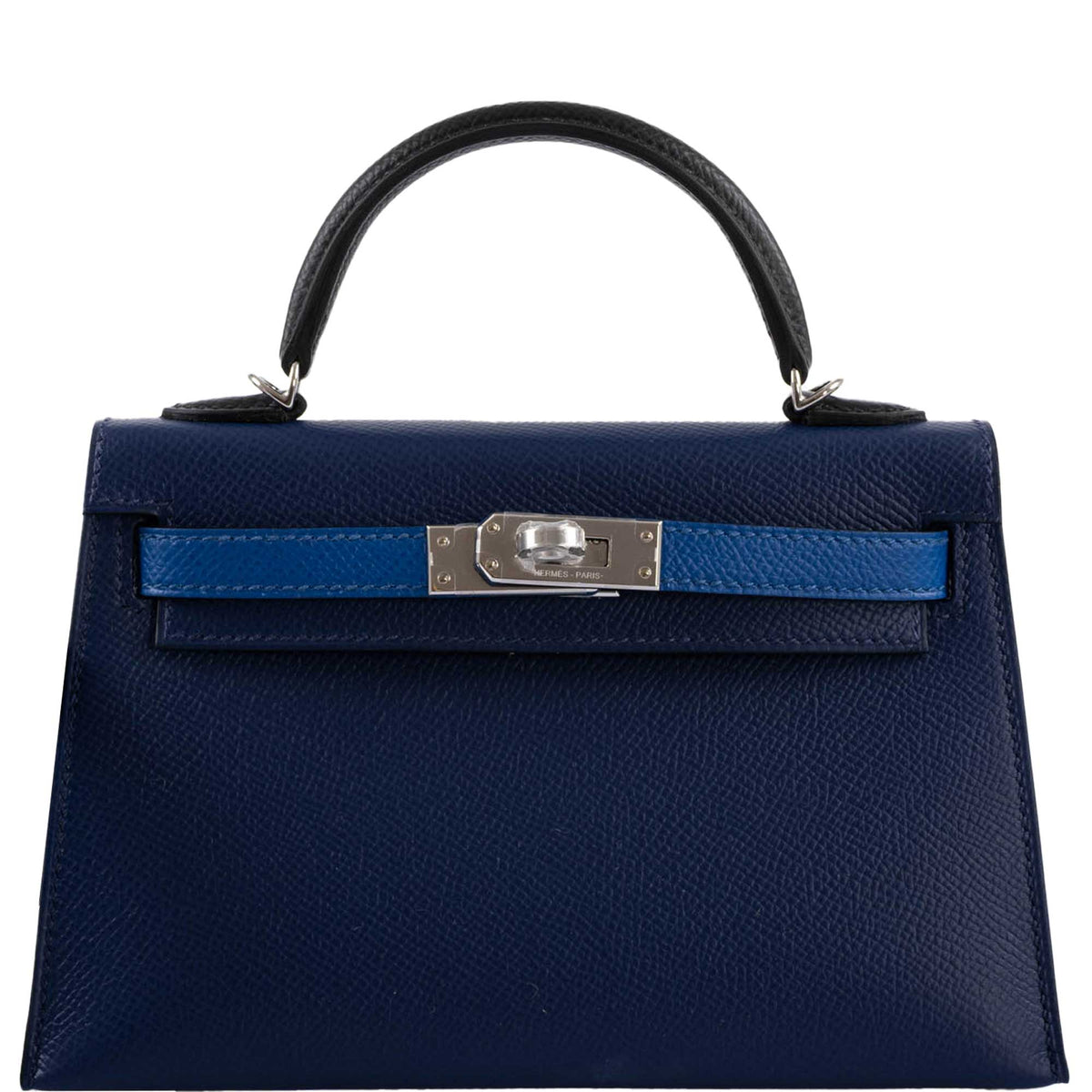 Hermes Kelly 20 Mini II Sellier Bleu Sapphire, Bleu France, Noire Epsom Palladium Hardware- 2021, Z - image 1