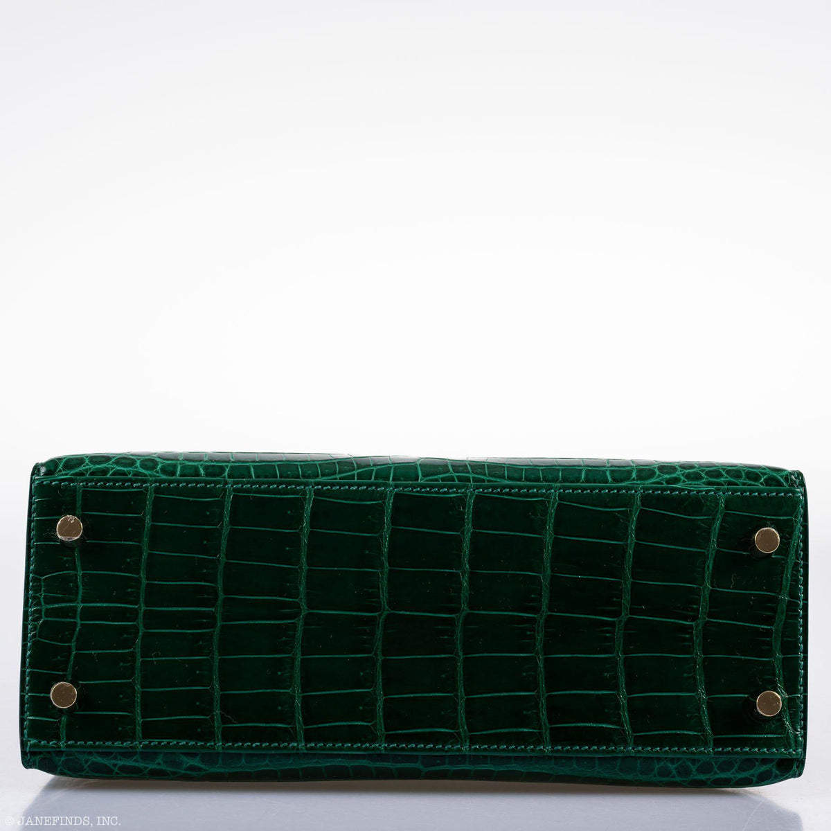 Hermes Kelly 25 HSS Sellier Emerald Nilo Crocodile & Cassis Brushed Gold Hardware - 2018, C - image 7