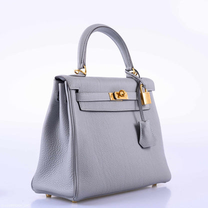 Hermès Kelly 25 Retourne Blue Glacier Togo Gold Hardware - 2016, X - photo 3
