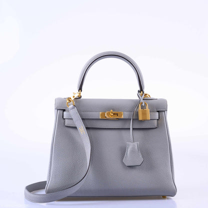 Hermès Kelly 25 Retourne Blue Glacier Togo Gold Hardware - 2016, X - photo 4