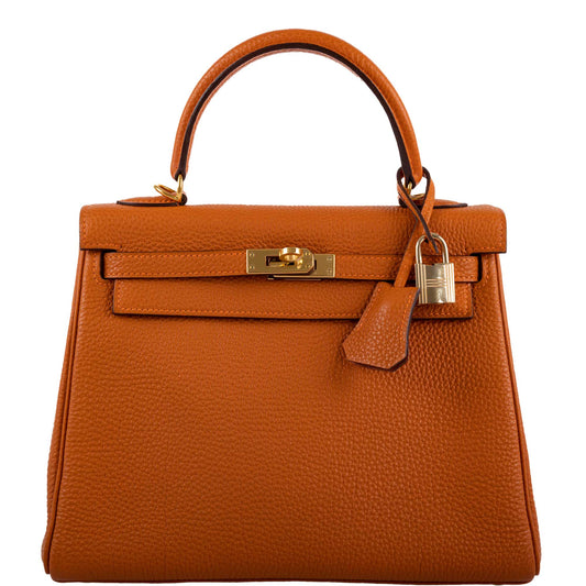 Hermès Kelly 25 Retourne Potiron Togo leather Gold Hardware - 2005, I Square - photo 1