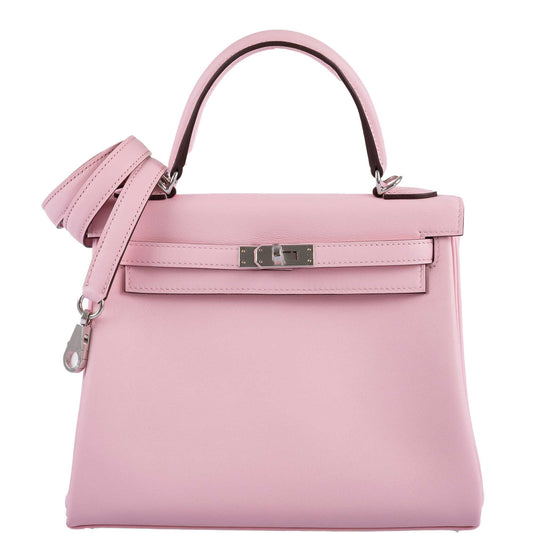 Hermès Kelly 25 Retourne Rose Sakura Swift leather Palladium Hardware - 2019, D - photo 1
