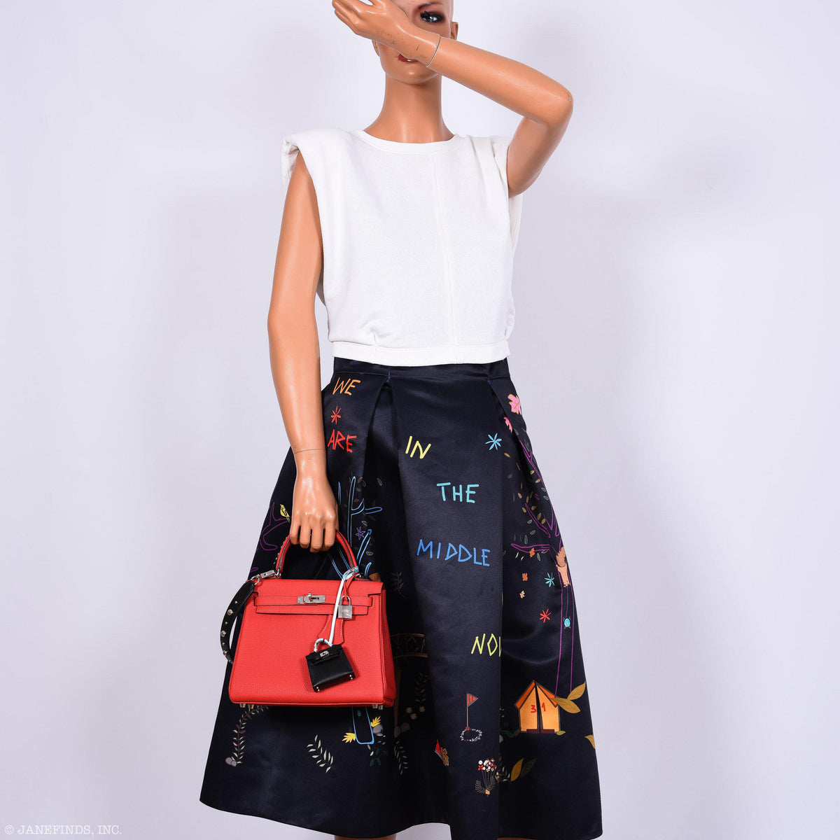 Hermès Kelly 25 Retourne Rouge Pivoine Togo Palladium Hardware - 2019, D - photo 13