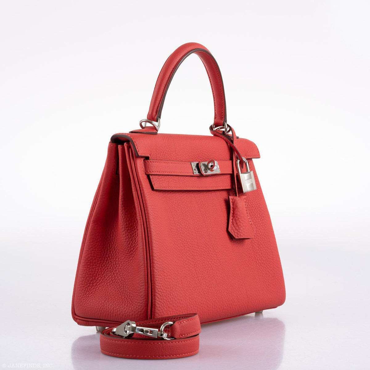 Hermès Kelly 25 Retourne Rouge Pivoine Togo Palladium Hardware - 2019, D - photo 3