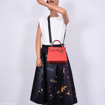 Hermès Kelly 25 Retourne Rouge Pivoine Togo Palladium Hardware - 2019, D - photo 8