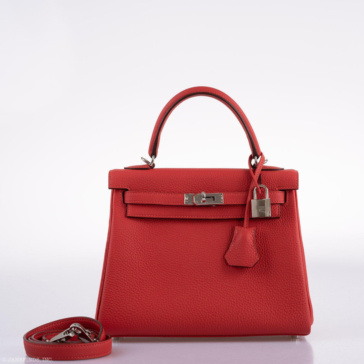 Hermès Kelly 25 Retourne Rouge Pivoine Togo Palladium Hardware - 2019, D - photo 9