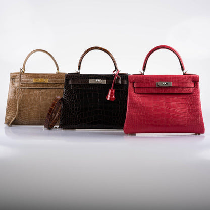 Hermes Kelly 28 Retourne Rose Extreme Matte Alligator with Palladium Hardware - 2020, Y - image 14
