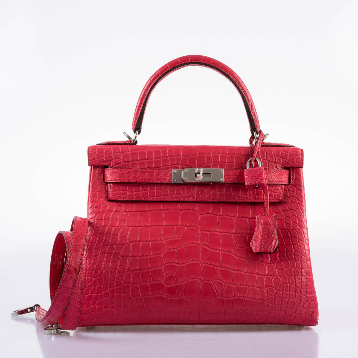 Hermes Kelly 28 Retourne Rose Extreme Matte Alligator with Palladium Hardware - 2020, Y - image 4