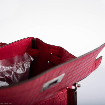 Hermes Kelly 28 Retourne Rose Extreme Matte Alligator with Palladium Hardware - 2020, Y - image 9