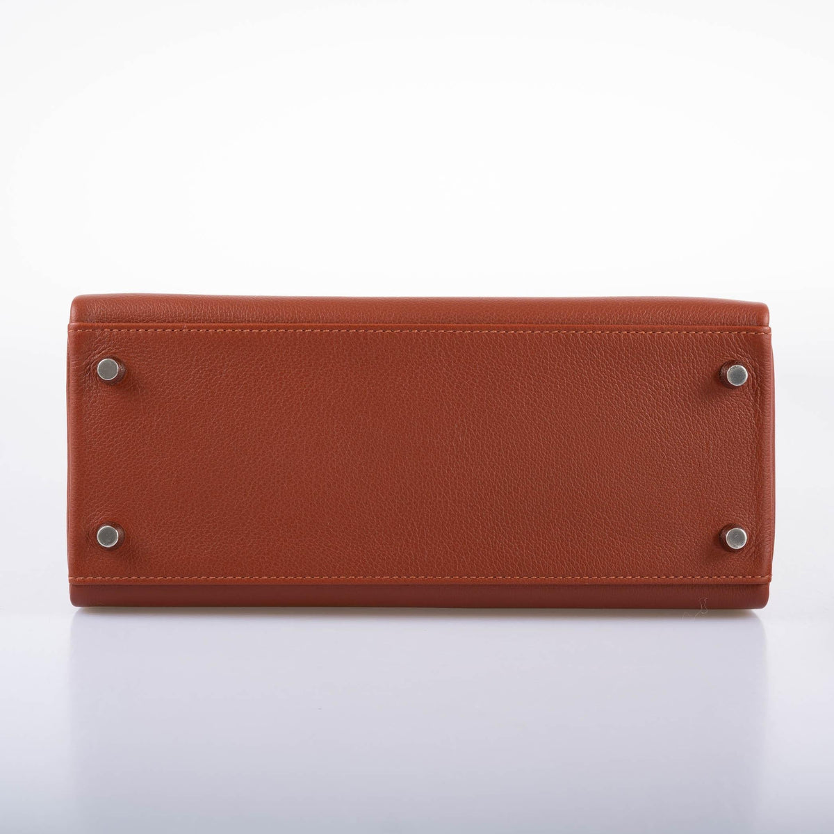 Hermès Kelly 28 Retourne Sienne Verso Deep Blue Evercolor leather with Palladium Hardware - photo 11