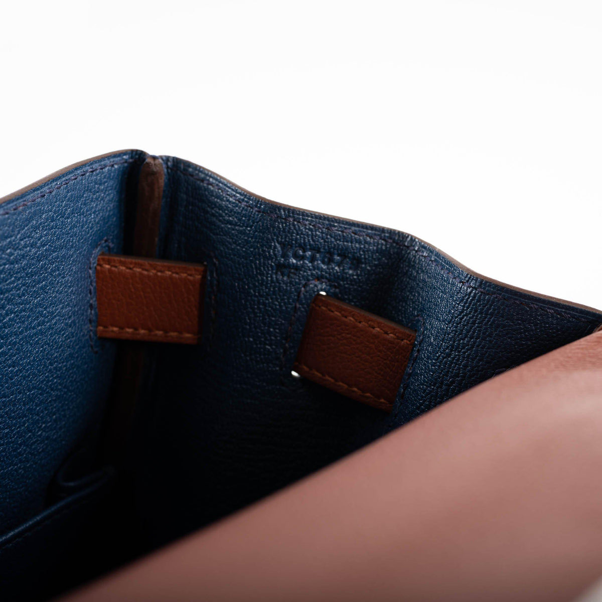 Hermès Kelly 28 Retourne Sienne Verso Deep Blue Evercolor leather with Palladium Hardware - photo 3