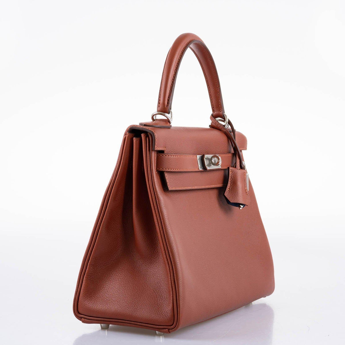 Hermès Kelly 28 Retourne Sienne Verso Deep Blue Evercolor leather with Palladium Hardware - photo 8
