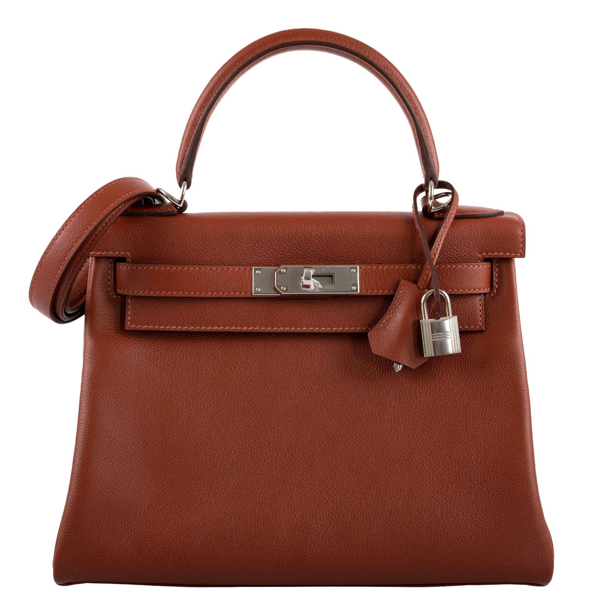 Hermès Kelly 28 Retourne Sienne Verso Deep Blue Evercolor leather with Palladium Hardware - photo 1