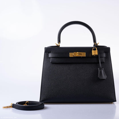 Hermès Kelly 28 Sellier Black Epsom with Gold Hardware - 2021, Z - photo 3