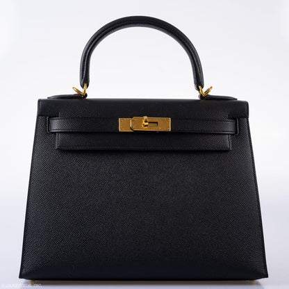 Hermès Kelly 28 Sellier Black Epsom with Gold Hardware - 2021, Z - photo 5