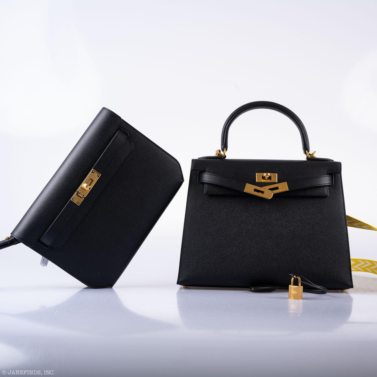 Hermès Kelly 28 Sellier Black Epsom with Gold Hardware - 2021, Z - photo 6