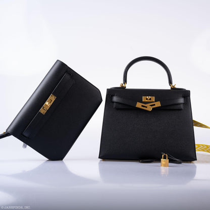 Hermès Kelly 28 Sellier Black Epsom with Gold Hardware - 2021, Z - photo 6