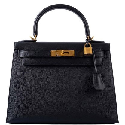 Hermès Kelly 28 Sellier Black Epsom with Gold Hardware - 2021, Z - photo 1