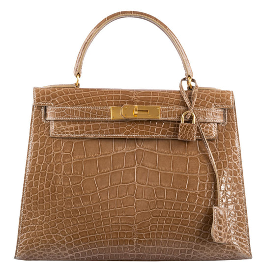 Hermes Kelly 28 Sellier Ficelle Alligator with Gold Hardware - 1994, X Circle - image 1