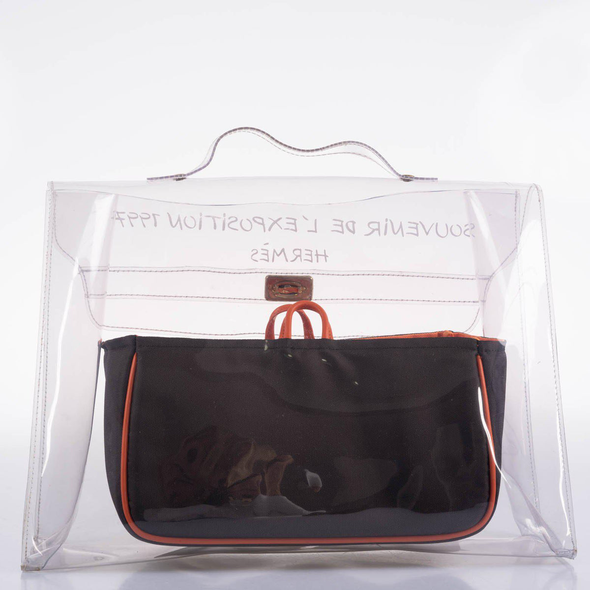 Hermès Kelly 40 Transparent Vinyl Beach Bag Souvenir De L’Exposition - photo 7
