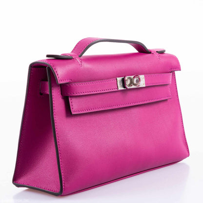 Hermès Kelly Mini Pochette Rose Pourpre Swift Palladium Hardware - 2018, C - photo 2