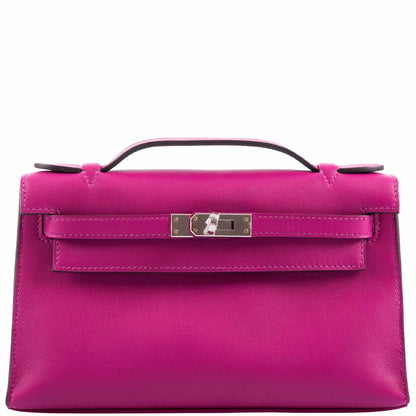 Hermès Kelly Mini Pochette Rose Pourpre Swift Palladium Hardware - 2018, C - photo 1