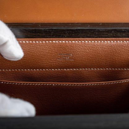 Hermes Kelly Wood 22 Bog Oak, Aluminum & Barenia with Palladium Hardware - 2021, Z - image 10