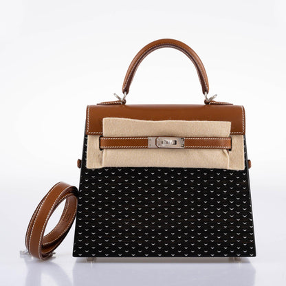 Hermes Kelly Wood 22 Bog Oak, Aluminum & Barenia with Palladium Hardware - 2021, Z - image 4