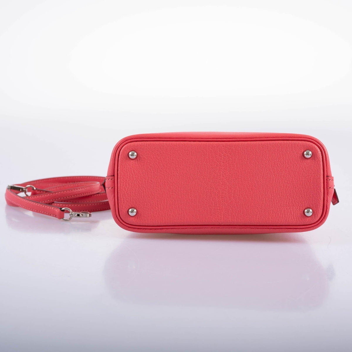 Hermes Mini Bolide 1923 Rose Lipstick Mysore Chevre leather Palladium Hardware - image 6