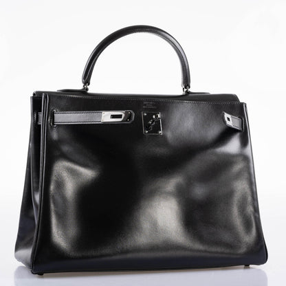 Hermès So Black Kelly 35 Retourne Black Box Leather PVD Hardware - 2011, O Square - photo 5