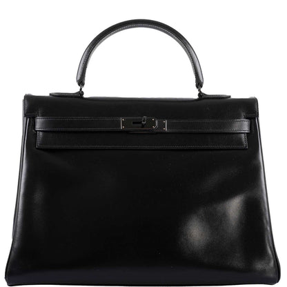Hermès So Black Kelly 35 Retourne Black Box Leather PVD Hardware - 2011, O Square - photo 1