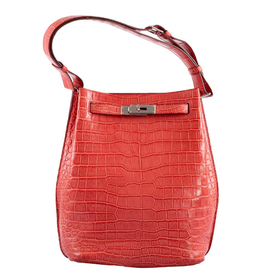 Hermès So Kelly 22 Bougenville Matte Porosus Crocodile Gold Hardware - 2011, O Square - photo 1