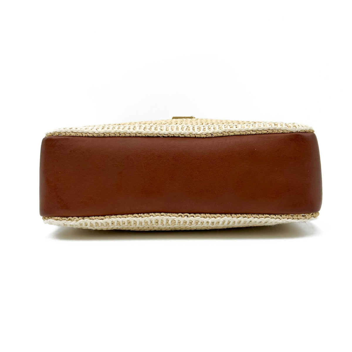 Saint Laurent Monogram Lou Camera Raffia Canvas Beige Brown Leather Shoulder Bag - photo 6