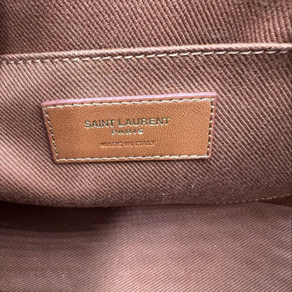 Saint Laurent Monogram Lou Camera Raffia Canvas Beige Brown Leather Shoulder Bag - photo 10