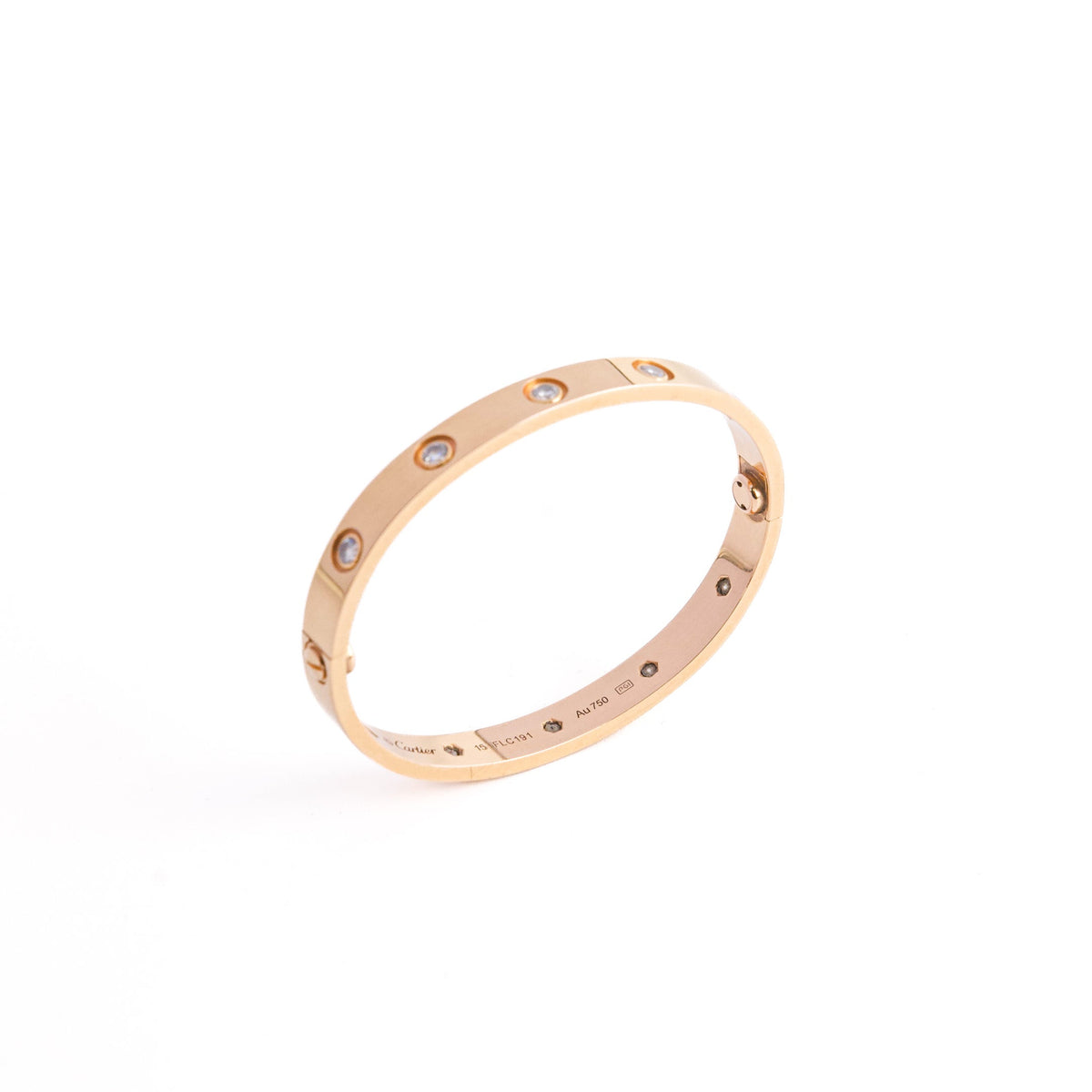Cartier Love Pink Gold 10 Diamond Size 15 Bracelet - photo 1