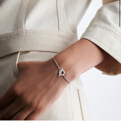 Hermes finess white gold bracelet SH - photo 2
