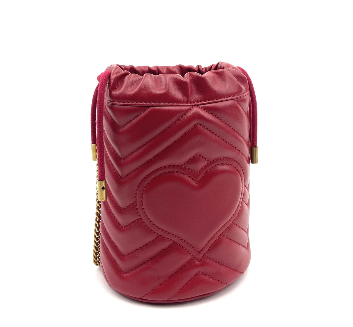 GUCCI Matelasse Mini GG Marmont 2.0 Bucket Bag Red - image 4