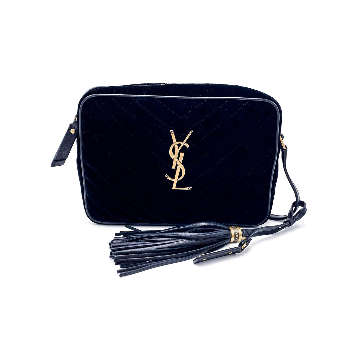 Saint Laurent Monogram Lou Camera Matelasse Black Velvet Shoulder Bag - image 3