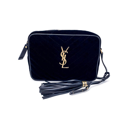 Saint Laurent Monogram Lou Camera Matelasse Black Velvet Shoulder Bag - image 3
