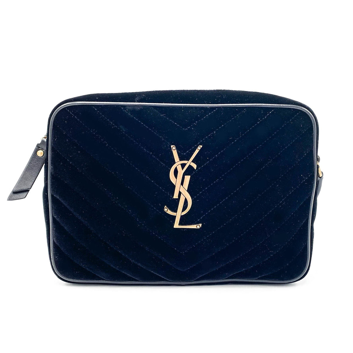 Saint Laurent Monogram Lou Camera Matelasse Black Velvet Shoulder Bag - image 4
