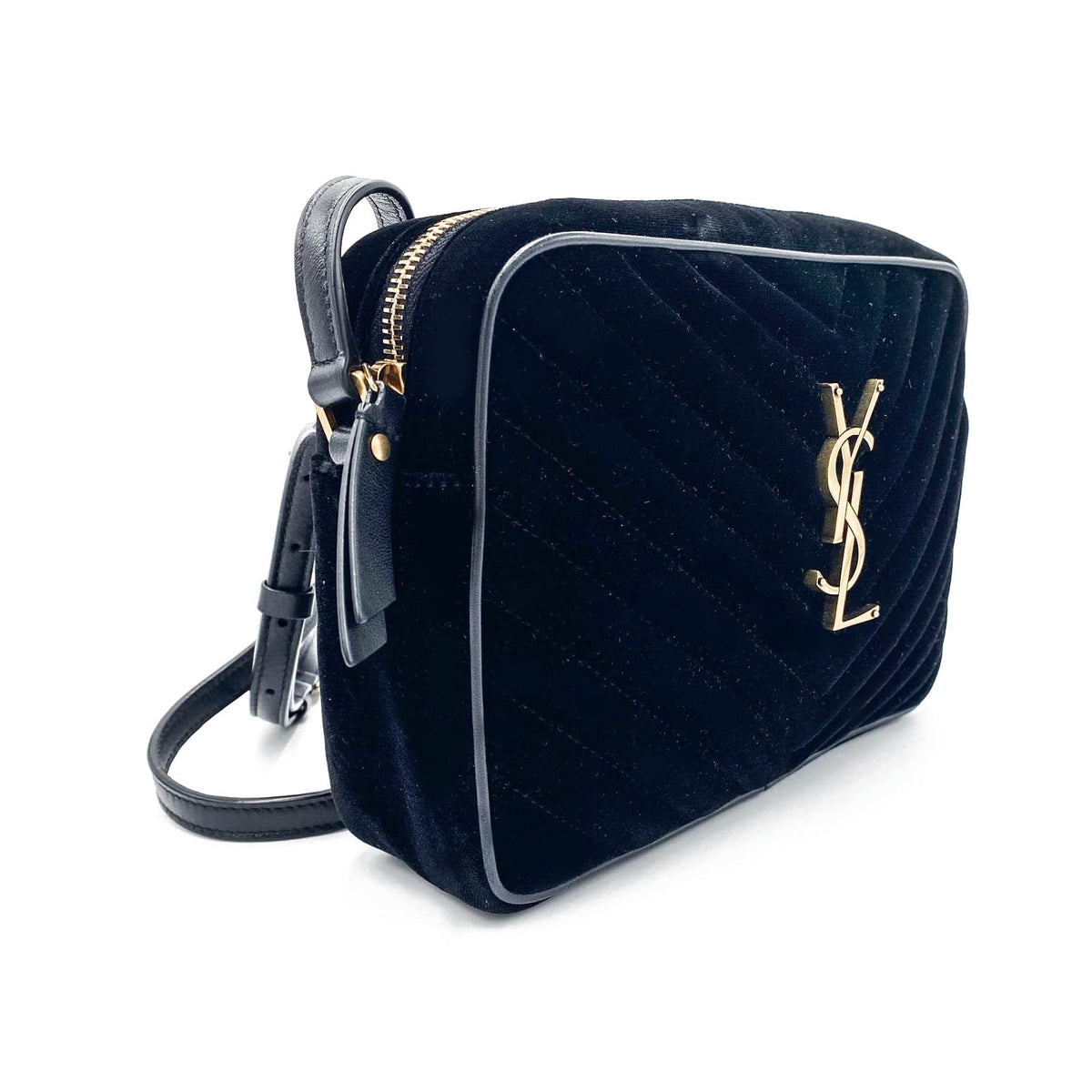 Saint Laurent Monogram Lou Camera Matelasse Black Velvet Shoulder Bag - image 5