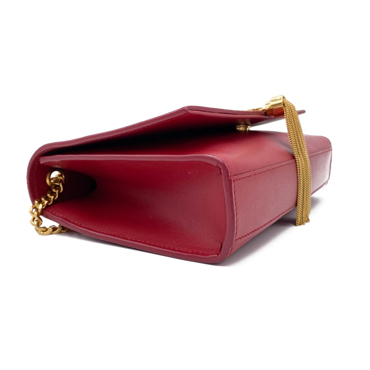 Saint Laurent Monogram Kate Smooth Medium Classic Tassel Red Calfskin Leather Satchel - photo 7
