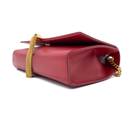 Saint Laurent Monogram Kate Smooth Medium Classic Tassel Red Calfskin Leather Satchel - photo 8
