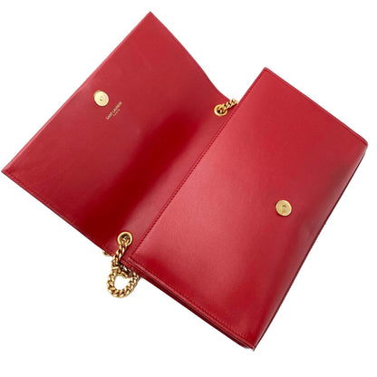 Saint Laurent Monogram Kate Smooth Medium Classic Tassel Red Calfskin Leather Satchel - photo 11