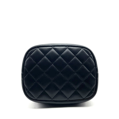 CHANEL Logo Charm CC Lambskin Drawstring Bucket Bag - image 6