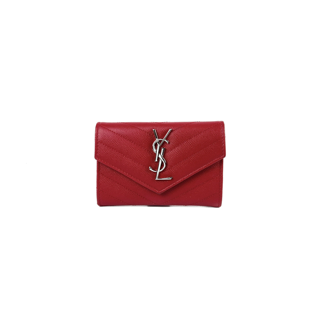 Saint Laurent Matelasse Small Envelope Wallet Red - photo 1