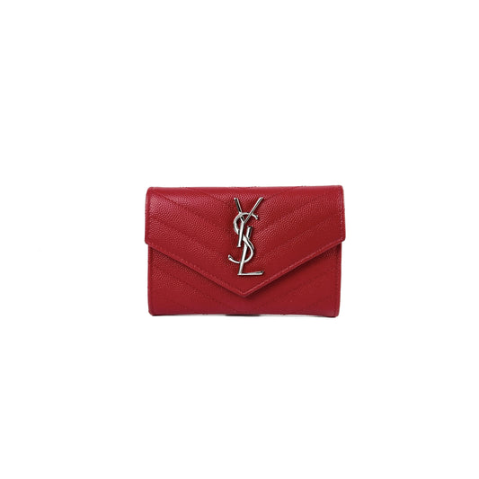 Saint Laurent Matelasse Small Envelope Wallet Red - photo 1