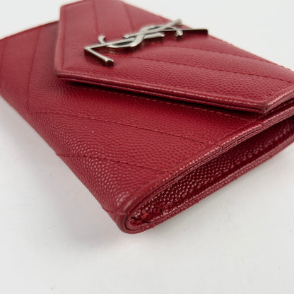 Saint Laurent Matelasse Small Envelope Wallet Red - photo 9
