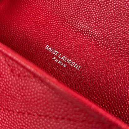 Saint Laurent Matelasse Small Envelope Wallet Red - photo 7